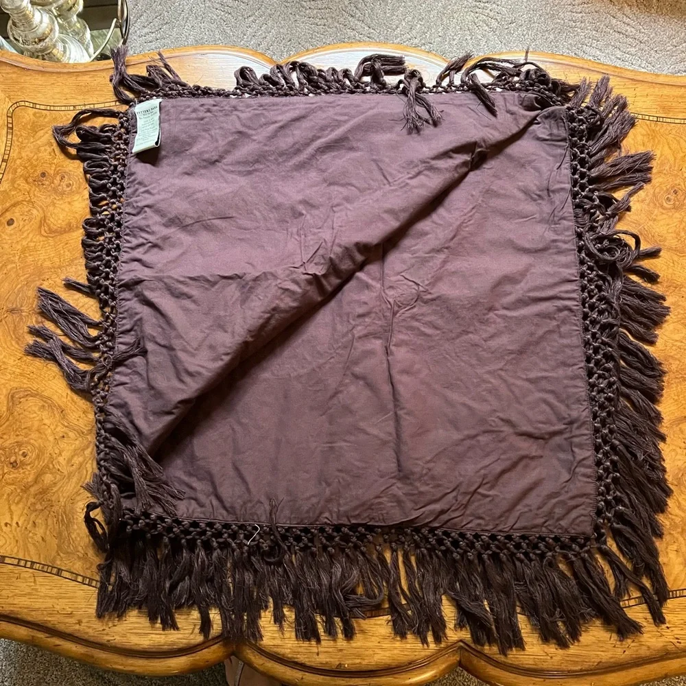 *RARE*Pottery Barn•Embroidered Fringed Tablecloth